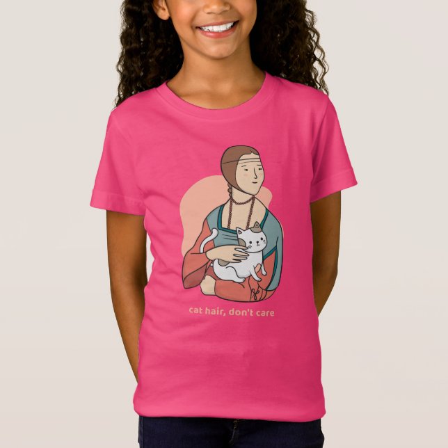 T-Shirt Coiffure de chat ne se soucient pas mignon Leonard (Devant)