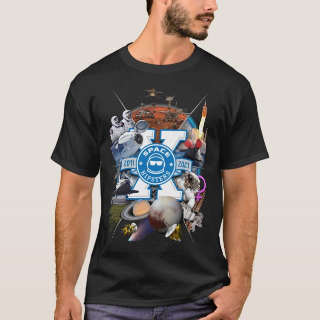 T-shirt Coiffure de collection Space Hipsters® X - Hommes  (Devant)