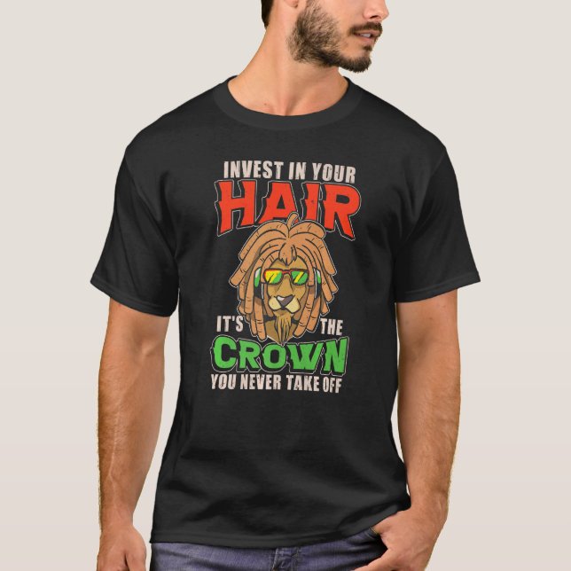 T-shirt Coiffure en cadenas Rastafari Loc'd Up Coiffure Af (Devant)
