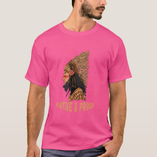 T-shirt Coiffure en plume amérindienne et fière