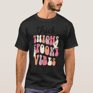 T-shirt Coiffure Retro épaisse Cuisse Éffrayante Vibes Boo