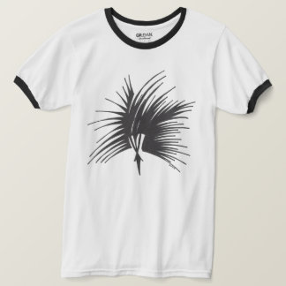 T-shirt Coiffure Tribale Abstraite Noir Blanc Art de Tatou