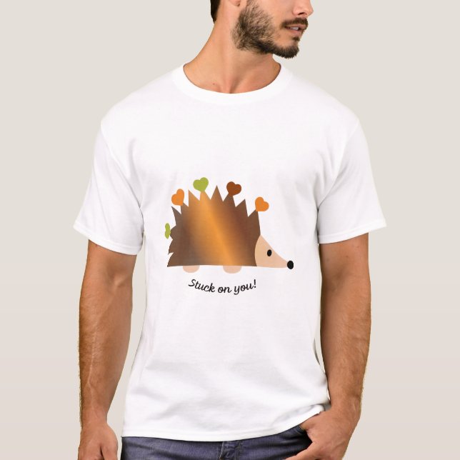 T-shirt Coincé sur vous Hérisson et Coeurs (Devant)
