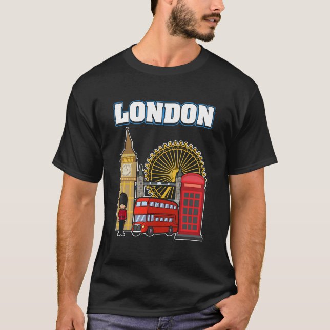 T-shirt Col à thème londonien (Devant)