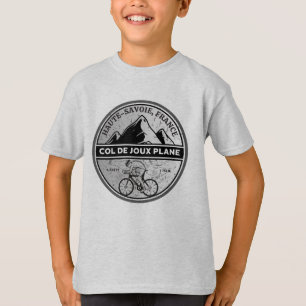 T-shirt Col de Joux Plane Français Alpes visite à vélo