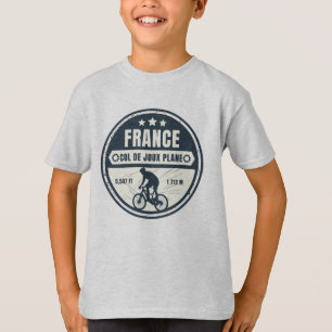 T-shirt Col de Joux Plane Français Alpes visite à vélo