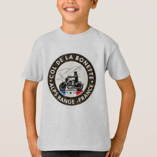 T-shirt Col de la Bonette français Alpes motobike tour
