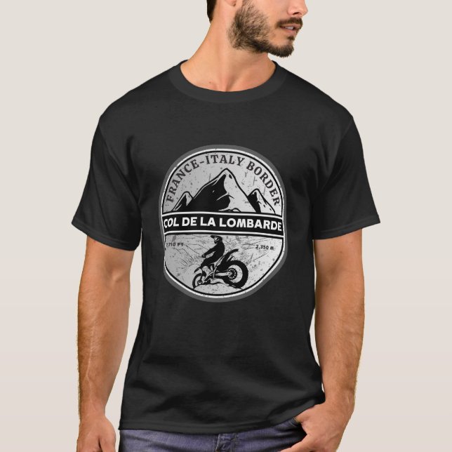 T-shirt Col de la Lombarde France Alpes motobike tour (Devant)