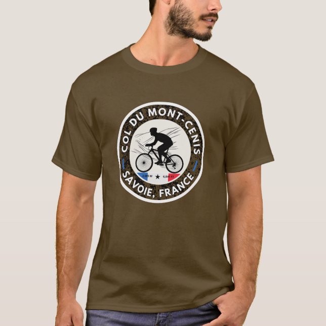 T-shirt Col du Mont Cenis Massif français Vélo alpin (Devant)