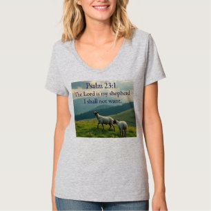 T-shirt col en V pour femme avec verset biblique P