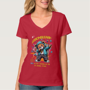 T-SHIRT COL V FUTUR DABBING FEMMES LEÇONS APPRISES
