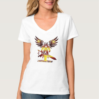T-shirt col V pour femmes Croisés