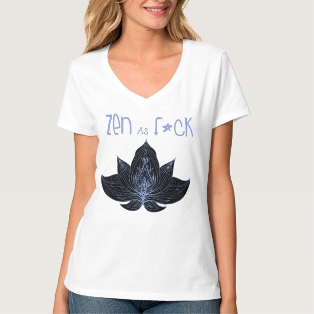 T-shirt col V ZEN AS F*CK Gag (Devant)