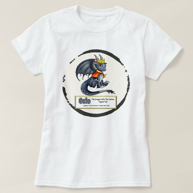 T-shirt Cole Le Dragon Élémentaire Au Carbone (Design devant)