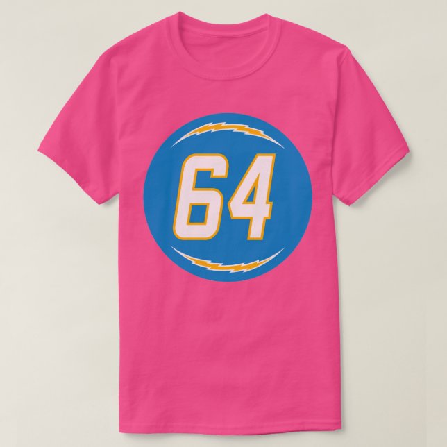 T-shirt Cole Toner Numéro 64 Jersey Los Angeles Chargers I (Design devant)