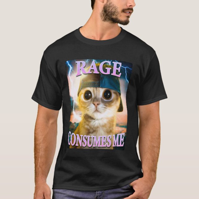 T-shirt Colère de chat drôle me consume (Devant)
