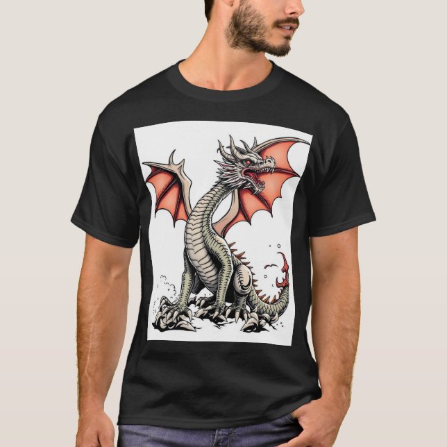 T-shirt "Colère du Drake à ailes Crimson" (Devant)