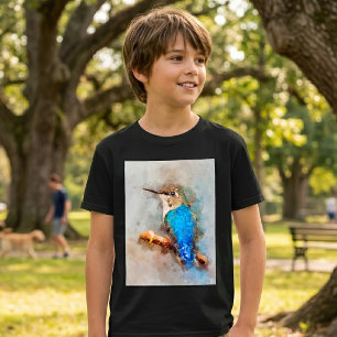 T-shirt Colibri aquarelle vibrant oiseau sur une branche