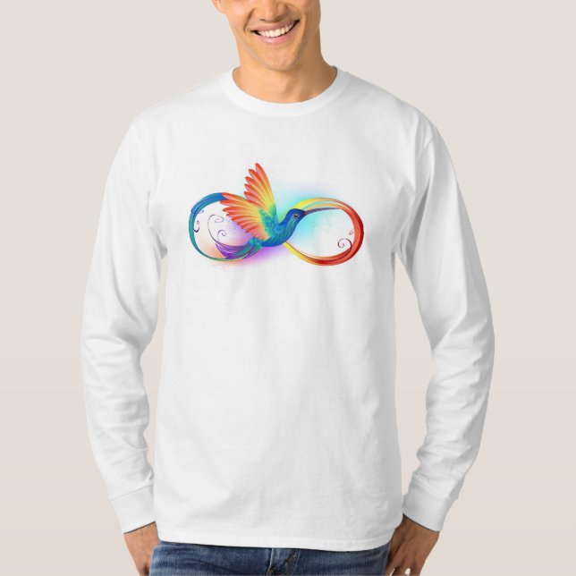 T-shirt Colibri arc-en-ciel avec symbole Infinity (Devant)