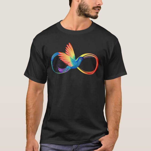 T-shirt Colibri arc-en-ciel avec symbole Infinity (Devant)