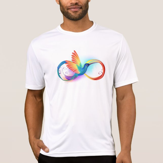 T-shirt Colibri arc-en-ciel avec symbole Infinity (Devant)