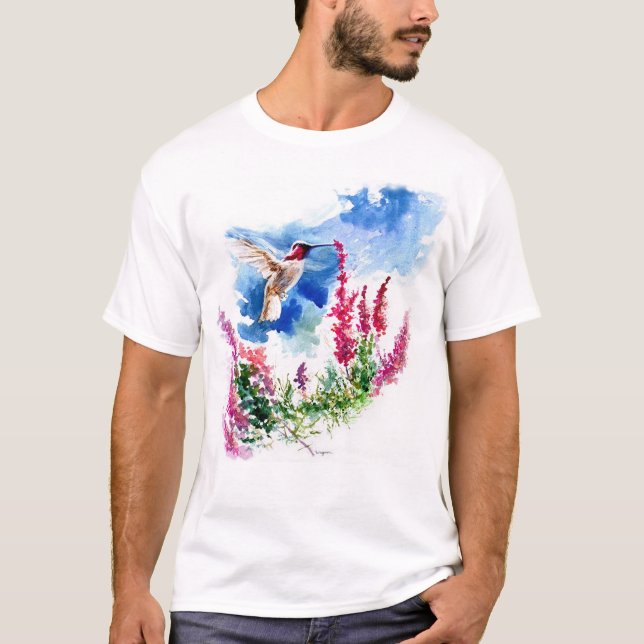 T-shirt Colibri avec les boucles bleues de Wooley (Devant)