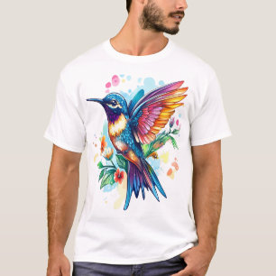T-shirt Colibri coloré en vol avec inspiration