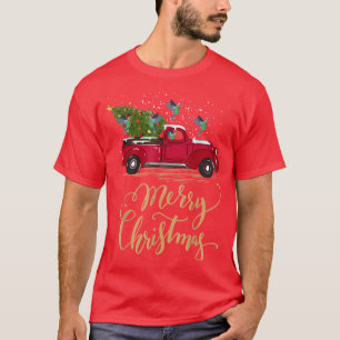 T-shirt Colibri conduisant Arbre de Noël Camion Hummingbi