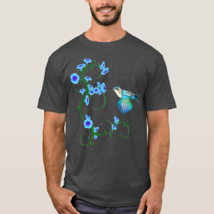 T-shirt Colibri dans le jardin fleuri du matin