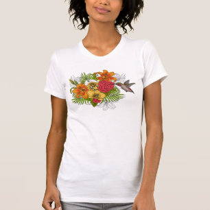 T-shirt Colibri et bouquet tropical