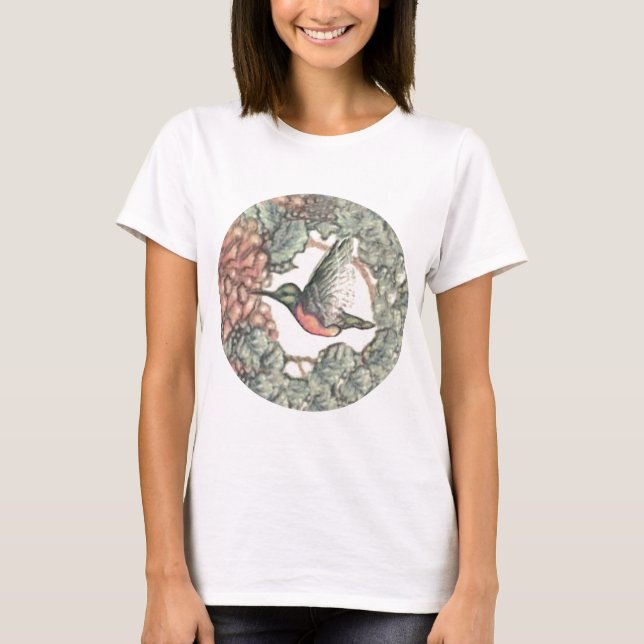 T-shirt Colibri et fleurs (Devant)