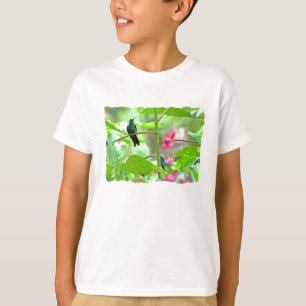 T-shirt Colibri et fleurs tropicaux