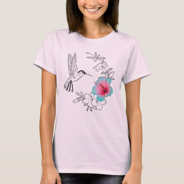 T-shirt Colibri et Hibiscus (Devant)