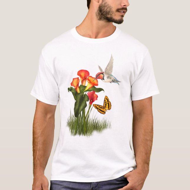 T-shirt Colibri et lis (Devant)