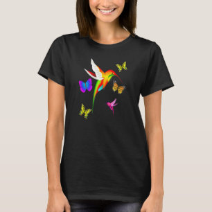 T-shirt Colibri Et Papillon Amateurs De Nature Colorée