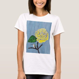 T-shirt Colibri et Rose dans la peinture de pluie