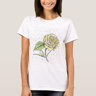 T-shirt Colibri et Rose dans le dessin de pluie