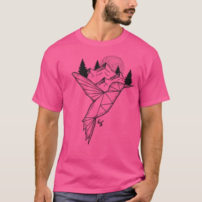 T-shirt Colibri géométrique (Devant)