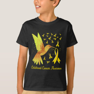 T-shirt Colibri Jaune Or Enfance Sensibilisation au cancer