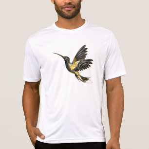 T-shirt Colibri noir et or