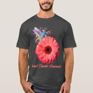 T-shirt Colibri rose Ruban Tournesol Cancer du sein Aw