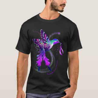 T-shirt Colibri Ruban Violet Cancer Pancréatique
