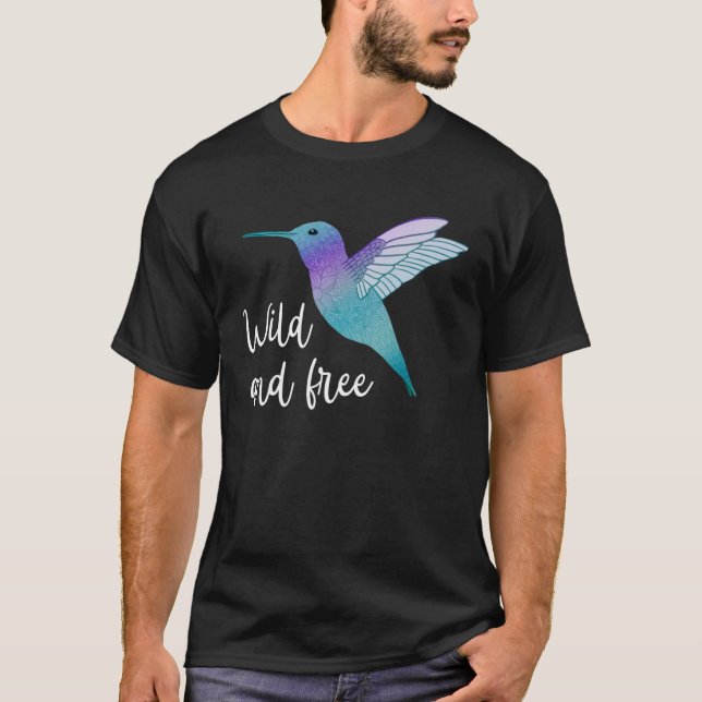 T-shirt Colibri sauvage et libre Beau Esprit animal (Devant)