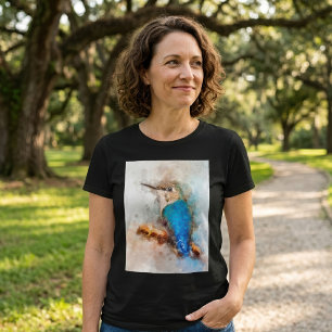 T-shirt Colibri sur une branche Aquarelle - 01