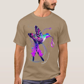 T-shirt Colibri tenant un surdosage du ruban pourpre