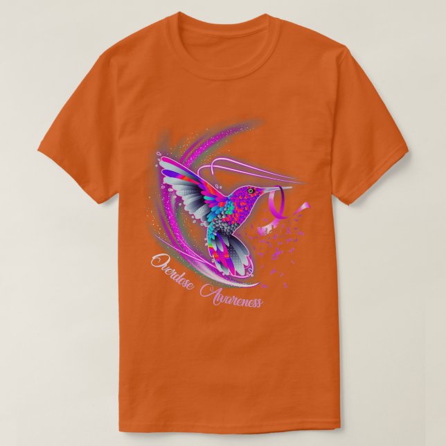 T-shirt Colibri tenant un surdosage du ruban pourpre (Design devant)