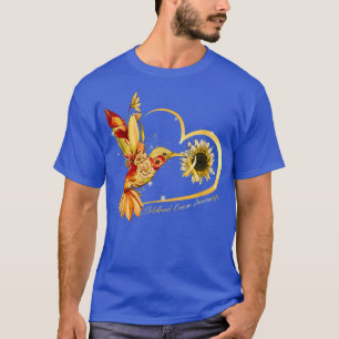 T-shirt Colibri Tournesol Gold Ribbon Cancer de l'enfance