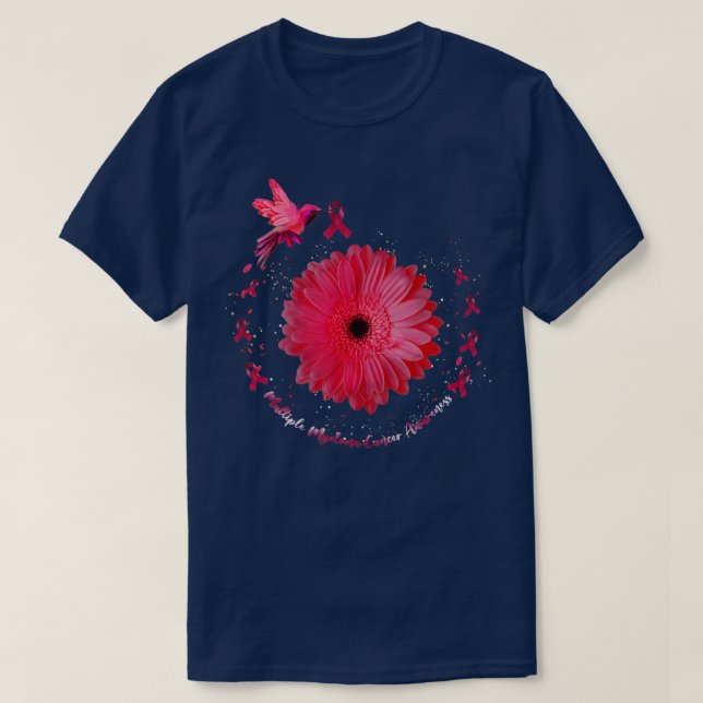 T-shirt Colibri Tournesol multiple Myélome Cancer Awar (Design devant)