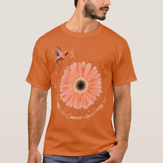 T-shirt Colibri Tournesol Pêche Ruban Cancer utérin