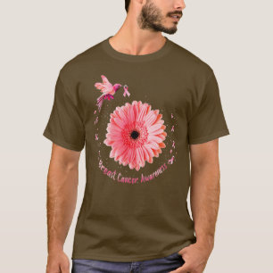 T-shirt Colibri Tournesol rose Ruban Cancer du sein Aw